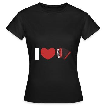 accordéon - T-shirt Femme - noir - Devant - AI Model Female 172 dark (172cm)