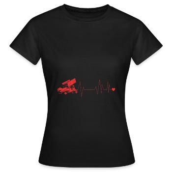 Course sur piste de terre battue - T-shirt Femme - noir - Devant - AI Model Female 172 dark (172cm)