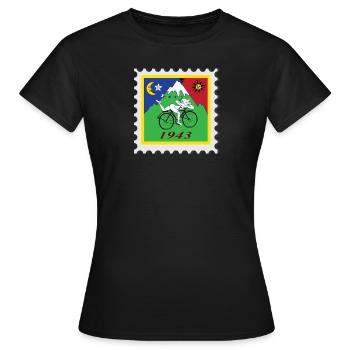 Im Zauberwald LSD Hofmann Trip Bicycle Day 1943 - Frauen T-Shirt - Schwarz - Vorne - AI Model Female 172 dark (172cm)