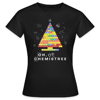 Oh Chemistree Chemistry Christmas Tree Masque à gaz coloré - T-shirt Femme - noir - Devant - AI Model Female 172 dark (172cm)