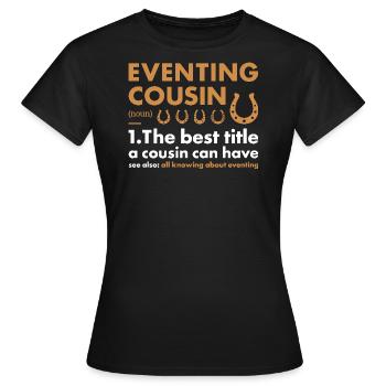 Rider Cousin Definition Eventing - Women's T-Shirt - black - Front - AI Model Female 172 dark (172cm)