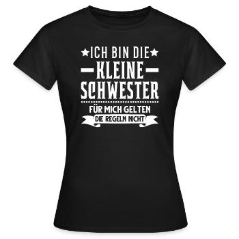 Kleine Schwester Geschwister Schwestern Geschenk - Frauen T-Shirt - Schwarz - Vorne - AI Model Female 172 dark (172cm)