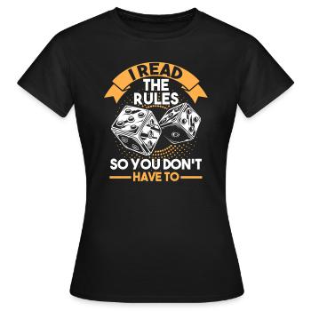 Board game board games board games gift - Women's T-Shirt - black - Front - AI Model Female 172 dark (172cm)