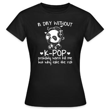 K-pop Panda K-Pop-Fächer K-Pop Geschenk - Frauen T-Shirt - Schwarz - Vorne - AI Model Female 172 dark (172cm)