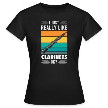 Clarinette Clarinette Clarinette Cadeau joueur - T-shirt Femme - noir - Devant - AI Model Female 172 dark (172cm)