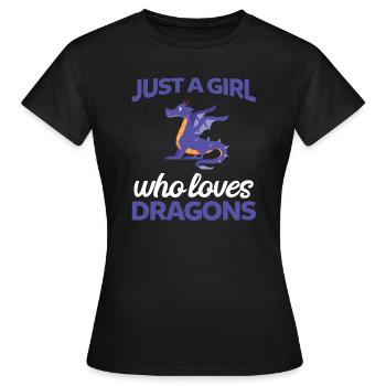 Dragons Dragons Dragon Cadeau - T-shirt Femme - noir - Devant - AI Model Female 172 dark (172cm)