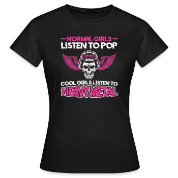 Heavy Metal Fille Heavy Metal Musique F - T-shirt Femme - noir - Devant - AI Model Female 172 dark (172cm)
