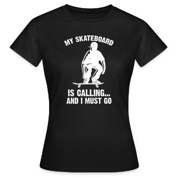 Skateboard Skateboard Skateboard Cadeau - T-shirt Femme - noir - Devant - AI Model Female 172 dark (172cm)