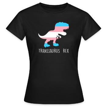 Transgender Dinosaurier Transgender Trans Geschenk - Frauen T-Shirt - Schwarz - Vorne - AI Model Female 172 dark (172cm)