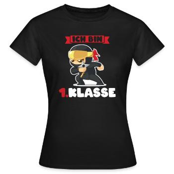 Ich bin 1.Klasse Schulanfang schulbeginn Geschenk - Frauen T-Shirt - Schwarz - Vorne - AI Model Female 172 dark (172cm)