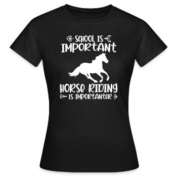 Riding & School Horses School Gift - Women's T-Shirt - black - Front - AI Model Female 172 dark (172cm)