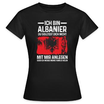 Albanier Albanien Albanien Flagge Geschenk - Frauen T-Shirt - Schwarz - Vorne - AI Model Female 172 dark (172cm)