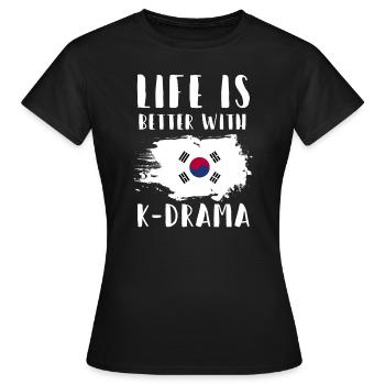 K-Drama K-Drama Koreanisches Geschenk - Frauen T-Shirt - Schwarz - Vorne - AI Model Female 172 dark (172cm)