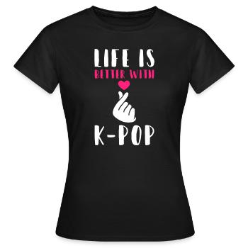 K-Pop K-Pop cadeau - T-shirt Femme - noir - Devant - AI Model Female 172 dark (172cm)