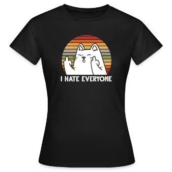Katze Retro Katzen Goth Geschenk - Frauen T-Shirt - Schwarz - Vorne - AI Model Female 172 dark (172cm)