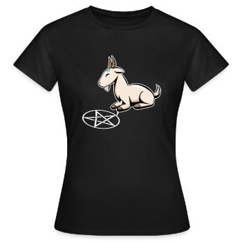 Caprin Pentagramme Goth Goat Goth Cadeau - T-shirt Femme - noir - Devant - AI Model Female 172 dark (172cm)
