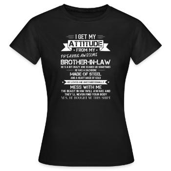 Beau-frère beau-frère cadeau - T-shirt Femme - noir - Devant - AI Model Female 172 dark (172cm)