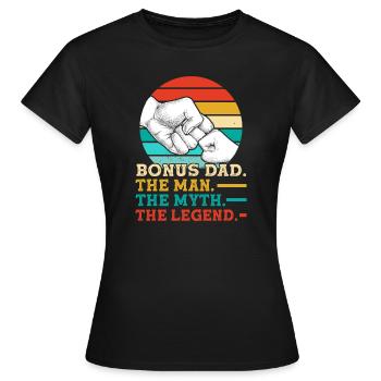 Bonus Papa Bonus Papa Cadeau - T-shirt Femme - noir - Devant - AI Model Female 172 dark (172cm)