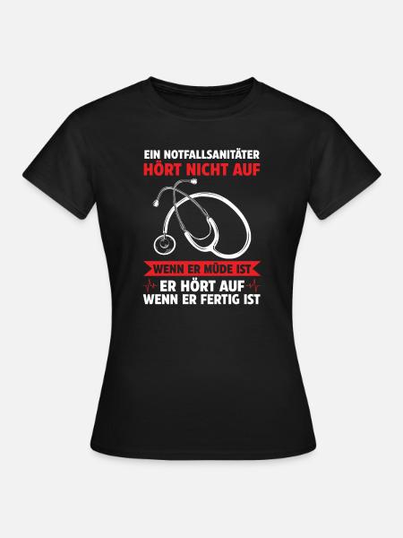 Notfallsanitäter Rettungssanitäter Geschenk - Frauen T-Shirt - Schwarz