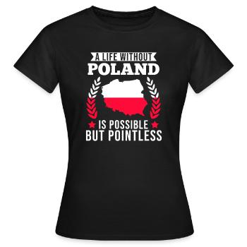 Cadeau du drapeau polonais polonais - T-shirt Femme - noir - Devant - AI Model Female 172 dark (172cm)