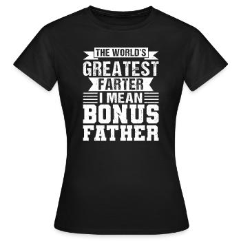 Beau-père Bonus Papa Bonus Père Cadeau - T-shirt Femme - noir - Devant - AI Model Female 172 dark (172cm)