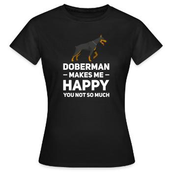 Dobermann Dobermann Geschenk - Frauen T-Shirt - Schwarz - Vorne - AI Model Female 172 dark (172cm)
