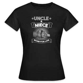 Oncle & Nièce Oncle & Nièce Cadeau - T-shirt Femme - noir - Devant - AI Model Female 172 dark (172cm)