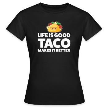 Tacos Taco Cadeau - T-shirt Femme - noir - Devant - AI Model Female 172 dark (172cm)