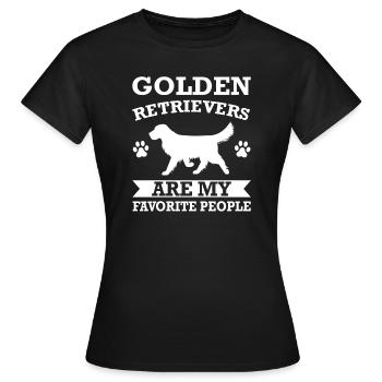 Golden Retriever Golden Retriever Cadeau - T-shirt Femme - noir - Devant - AI Model Female 172 dark (172cm)