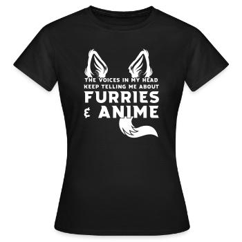pelzig & anime pelzig Anime Geschenk - Frauen T-Shirt - Schwarz - Vorne - AI Model Female 172 dark (172cm)