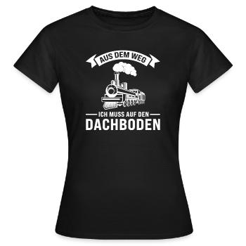 Modelleisenbahn Modelleisenbahn Modellbauer - Frauen T-Shirt - Schwarz - Vorne - AI Model Female 172 dark (172cm)
