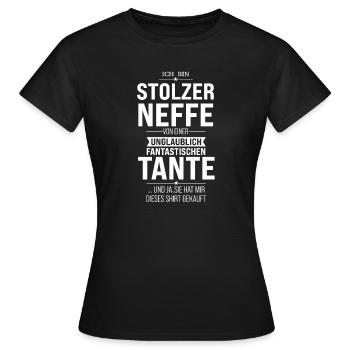 Neffe Tante Schwester - Frauen T-Shirt - Schwarz - Vorne - AI Model Female 172 dark (172cm)