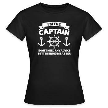 Bootskapitän Bootfahren Geschenk - Frauen T-Shirt - Schwarz - Vorne - AI Model Female 172 dark (172cm)