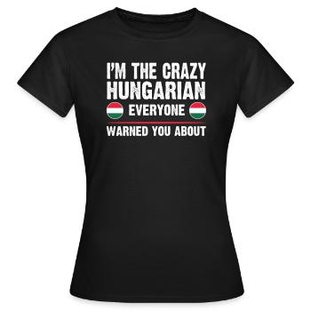 Hongrie Hongrois Drapeau Hongrois Cadeau - T-shirt Femme - noir - Devant - AI Model Female 172 dark (172cm)