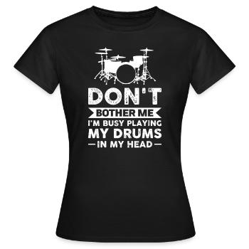 Drumming Drums Playing drums - Women's T-Shirt - black - Front - AI Model Female 172 dark (172cm)