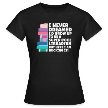 Bibliothèque Bibliothécaire Bibliothèques Cadeau - T-shirt Femme - noir - Devant - AI Model Female 172 dark (172cm)