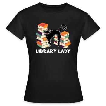 Bibliothèque Bibliothécaire Bibliothèques Cadeau - T-shirt Femme - noir - Devant - AI Model Female 172 dark (172cm)