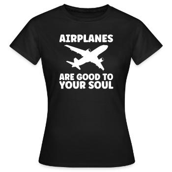 Airplane Airplane Gift - Women's T-Shirt - black - Front - AI Model Female 172 dark (172cm)