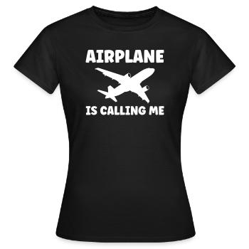 Airplane Airplane Airplane Gift - Women's T-Shirt - black - Front - AI Model Female 172 dark (172cm)