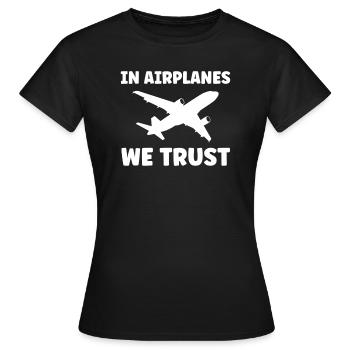 Airplane Airplane Gift - Women's T-Shirt - black - Front - AI Model Female 172 dark (172cm)