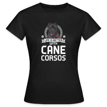 Cane Corso Cane Corso Cadeau - T-shirt Femme - noir - Devant - AI Model Female 172 dark (172cm)