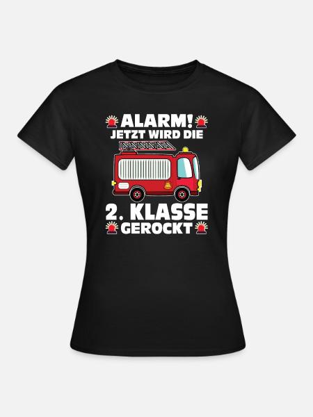 2.Klasse Feuerwehr Grundschule Geschenk - Frauen T-Shirt - Schwarz