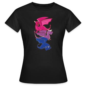 Bisexual Dragon Bisexual - Women's T-Shirt - black - Front - AI Model Female 172 dark (172cm)