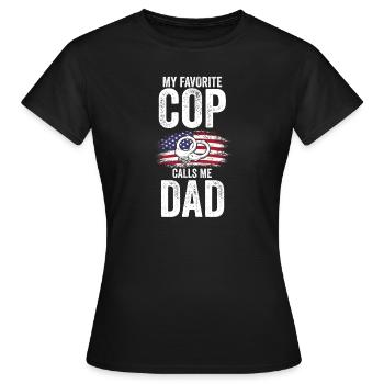 Cop Dad Cop Dad Familie Geschenk - Frauen T-Shirt - Schwarz - Vorne - AI Model Female 172 dark (172cm)
