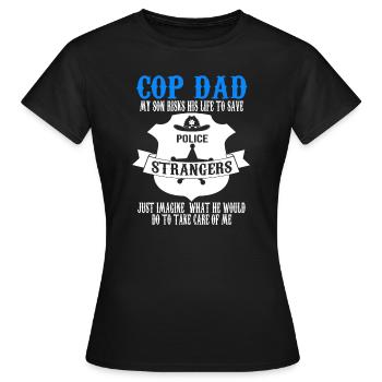 Cop Dad Son Cop Dad Family Geschenk - Frauen T-Shirt - Schwarz - Vorne - AI Model Female 172 dark (172cm)
