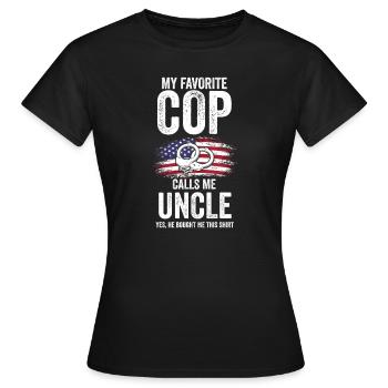 Cop Uncle Nephew Cop Uncle Family Geschenk - Frauen T-Shirt - Schwarz - Vorne - AI Model Female 172 dark (172cm)