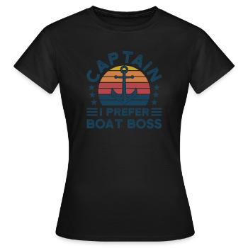 Kapitän Kapitäne Bootfahren Geschenk - Frauen T-Shirt - Schwarz - Vorne - AI Model Female 172 dark (172cm)