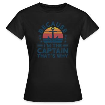 Kapitän Kapitäne Bootfahren Geschenk - Frauen T-Shirt - Schwarz - Vorne - AI Model Female 172 dark (172cm)