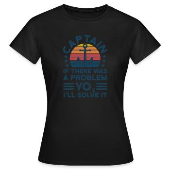 Kapitän Kapitäne Bootfahren Geschenk - Frauen T-Shirt - Schwarz - Vorne - AI Model Female 172 dark (172cm)