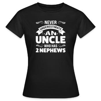 Uncle 2 Nephews Uncle 2 Nephews Gift - Women's T-Shirt - black - Front - AI Model Female 172 dark (172cm)